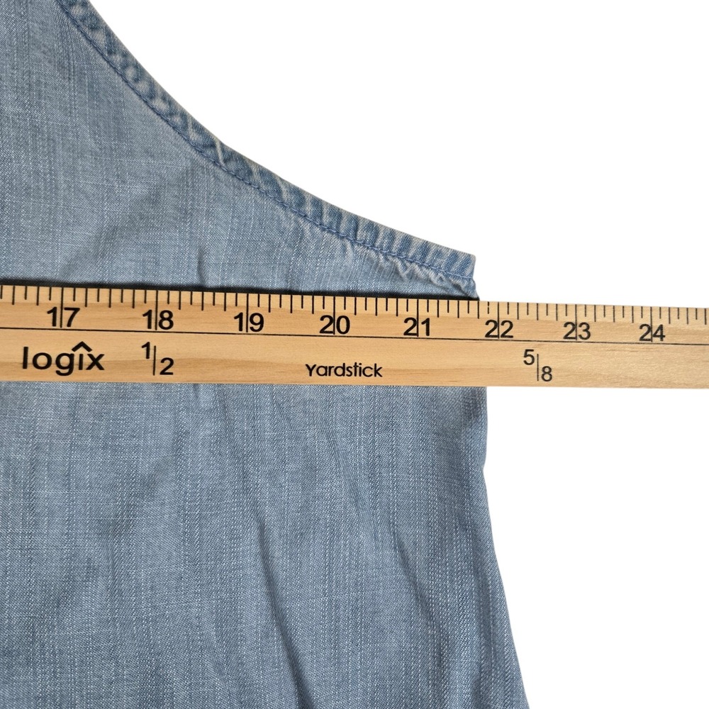 Cloth & Stone Trapeze Dress Womens XL Blue Chambray Denim Sleeveless - Picture 3 of 8